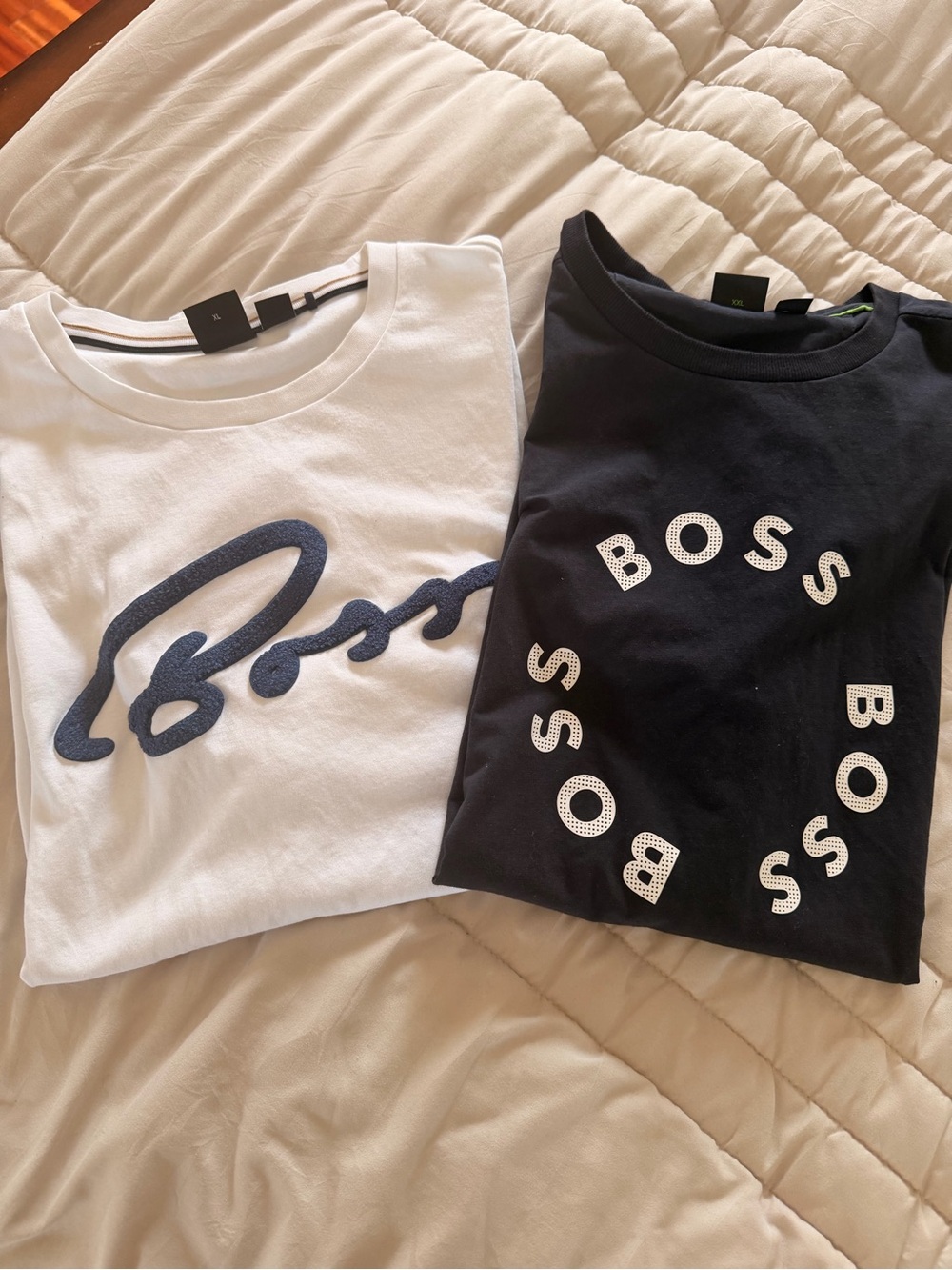 Boss Men's Short-Sleeve Logo Tees in White and Black
